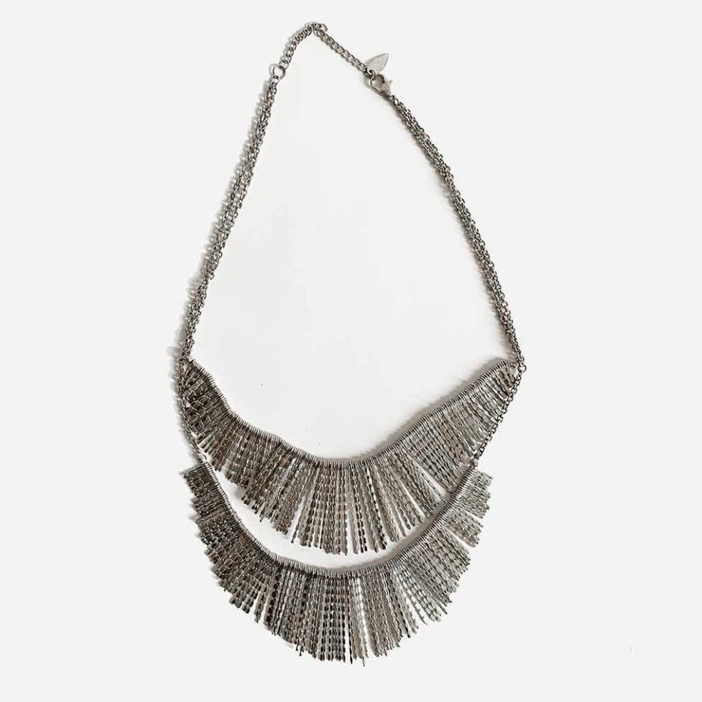 Silver Double Tiered Necklace